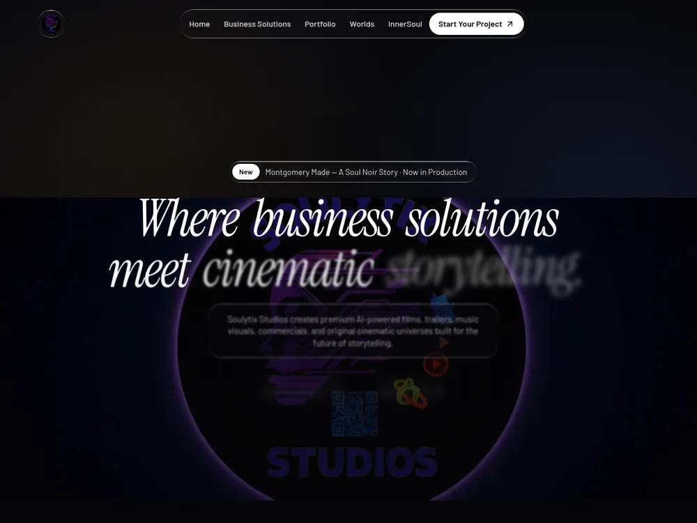 Cinematic Landing template preview